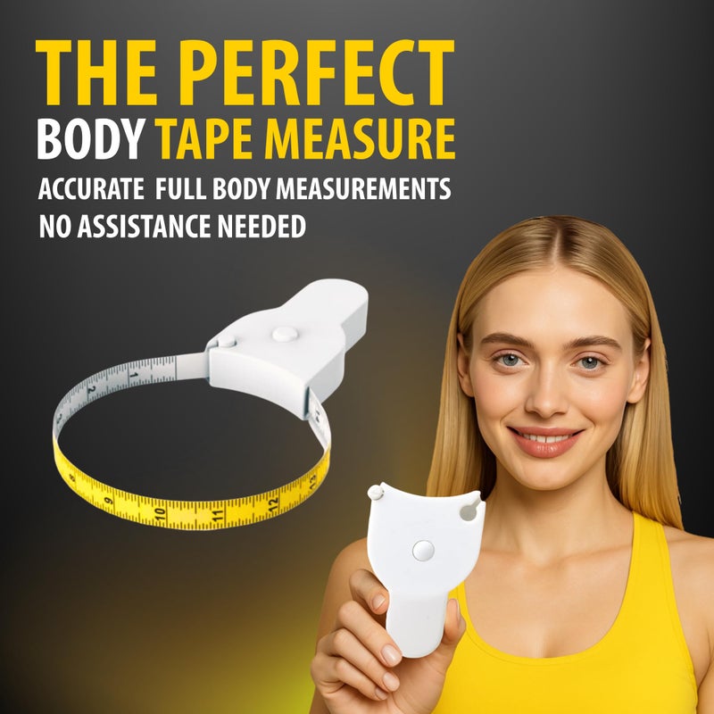 PERFECT MEASURING TAPE متر قياس الجسم المثالي - متر تلسكوبي تلقائي بطول 80 بوصة - شريط قياس قابل للسحب للجسم: الخصر، الورك، الصدر، الذراعين، وأكثر (أخضر - 80 بوصة) - Image 2
